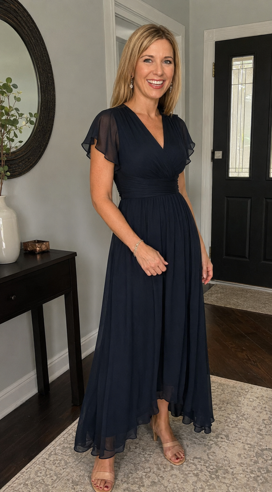 Cliente PortoChic com vestido estampado