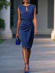 Helena | Vestido Midi Drapeado de Elegância Intemporal