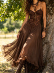 Letícia | Vestido maxi romântico com renda