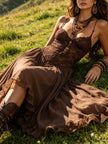 Letícia | Vestido maxi romântico com renda