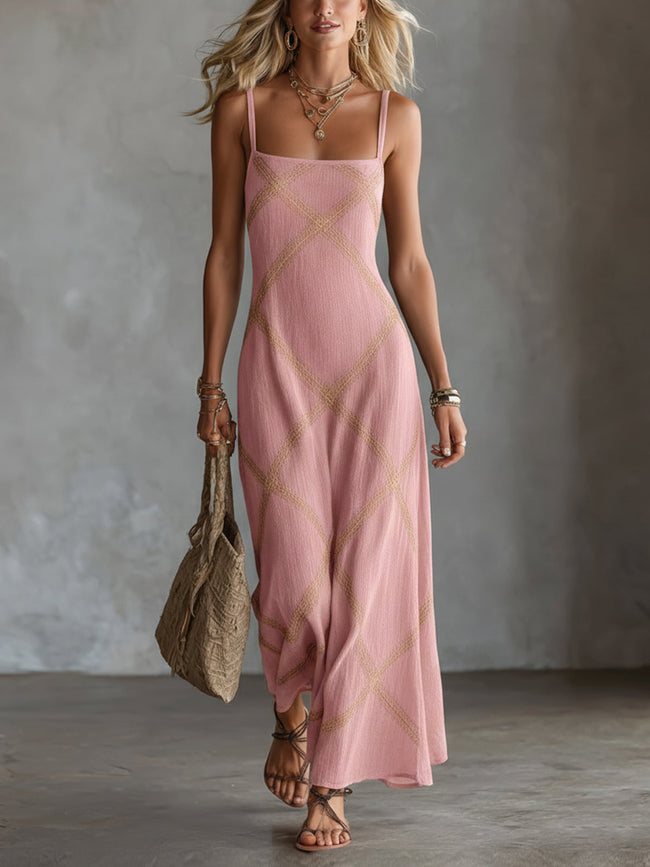 Marcella | Vestido maxi de padrão geométrico