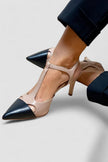 Sapatos bicolor feminino