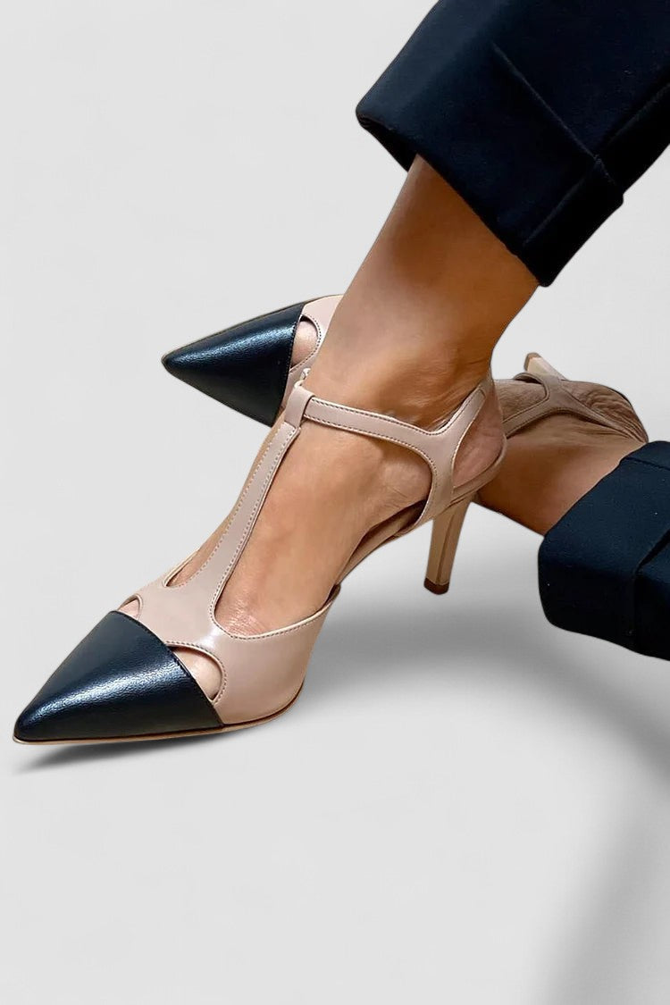 Sapatos bicolor feminino