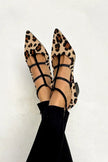 Sabrinas com estampado animal e tiras delicadas feminino