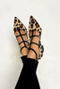 Sabrinas com estampado animal e tiras delicadas feminino
