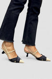 Elegantes sapatos slingback feminino