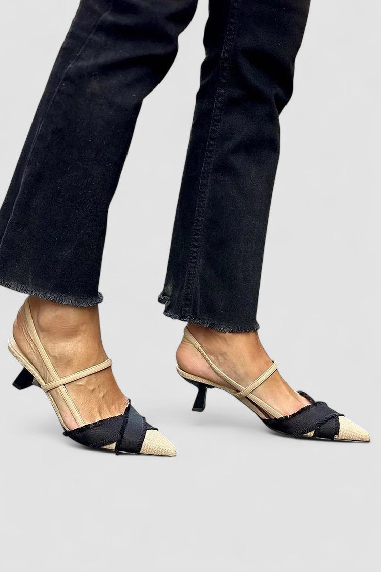Elegantes sapatos slingback feminino