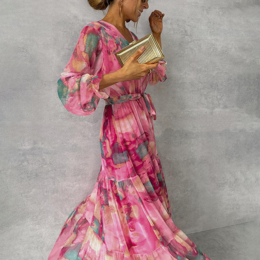 Vestido Floral de Envolver feminino