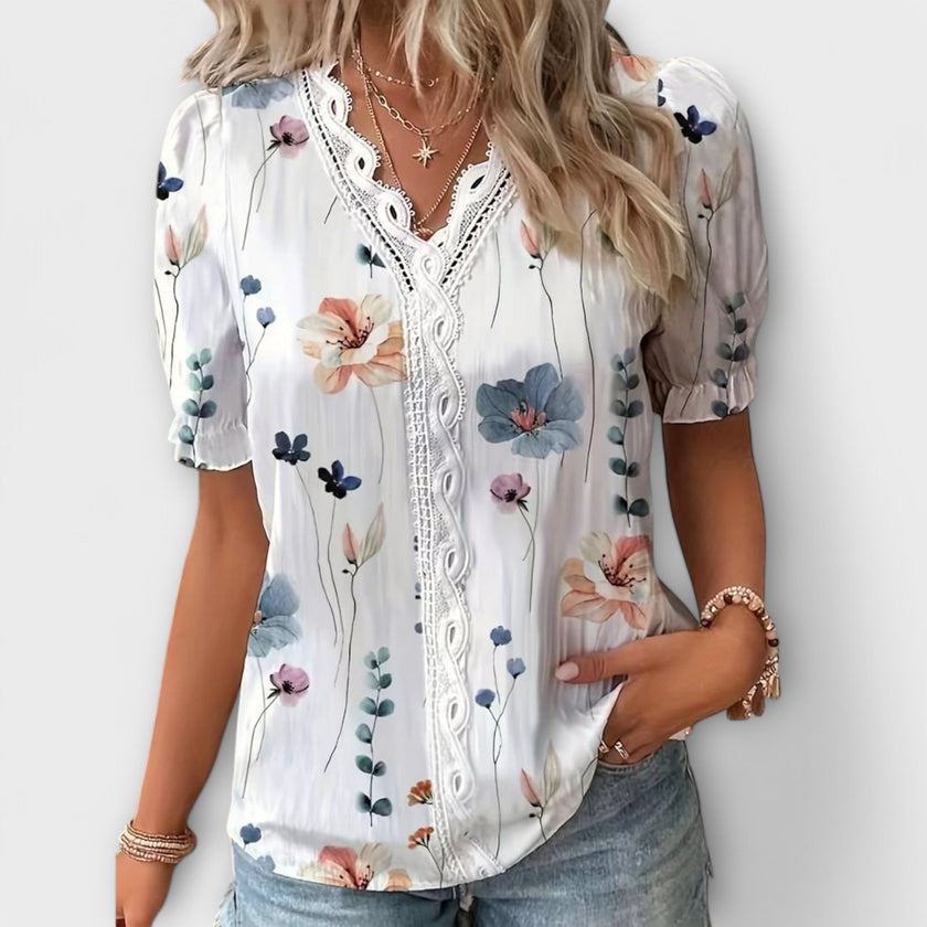Blusa com decote em V feminino