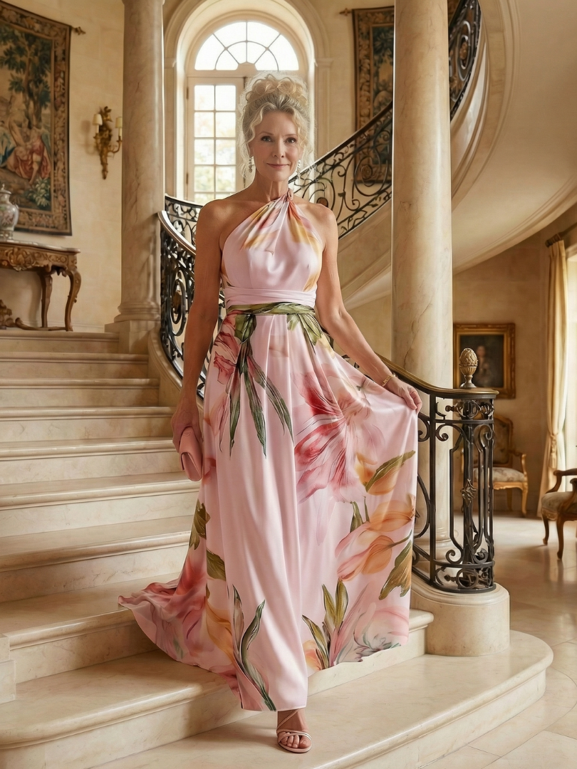 Vestido maxi Amiel floral leve