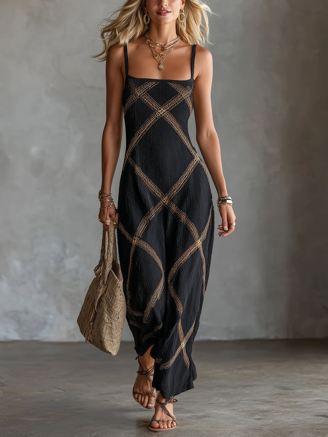 Marcella | Vestido maxi de padrão geométrico
