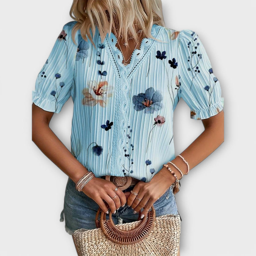 Blusa com decote em V feminino