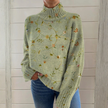 Cynthia — Camisola de gola alta com flores bordadas