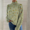 Cynthia — Camisola de gola alta com flores bordadas