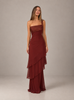 ELIA | Vestido longo assimétrico com volantes