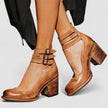 Sapatos de salto alto com tiras múltiplas e sola grossa feminino