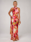 Vestido maxi Elisabetta floral com decote halter