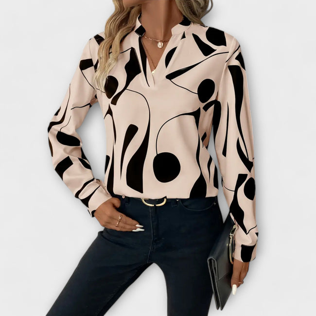 Blusa elegante de manga comprida feminino