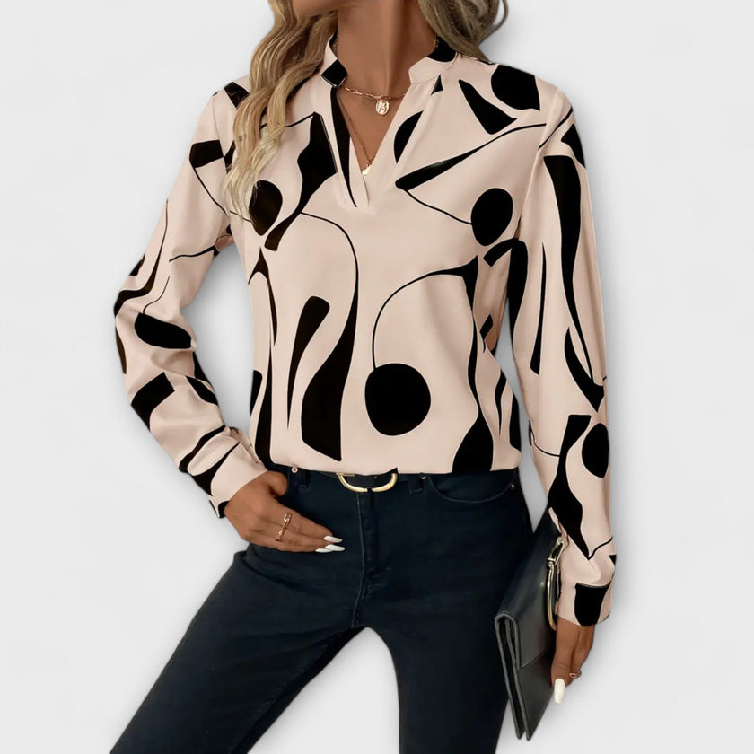 Blusa elegante de manga comprida feminino