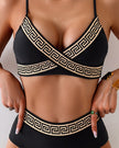 Biquíni Safira Preto com Detalhe Dourado