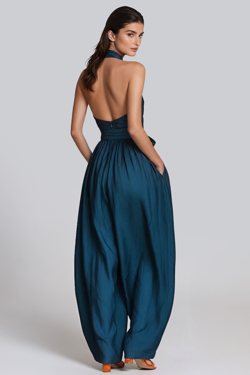 Macacão Baggy com Decote Halter Hermanus