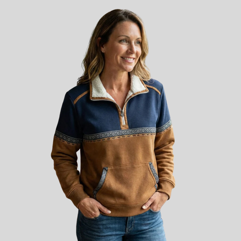 Alvette — Camisola de gola subida com meio fecho