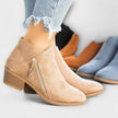 Natália – Botas de camurça com salto largo