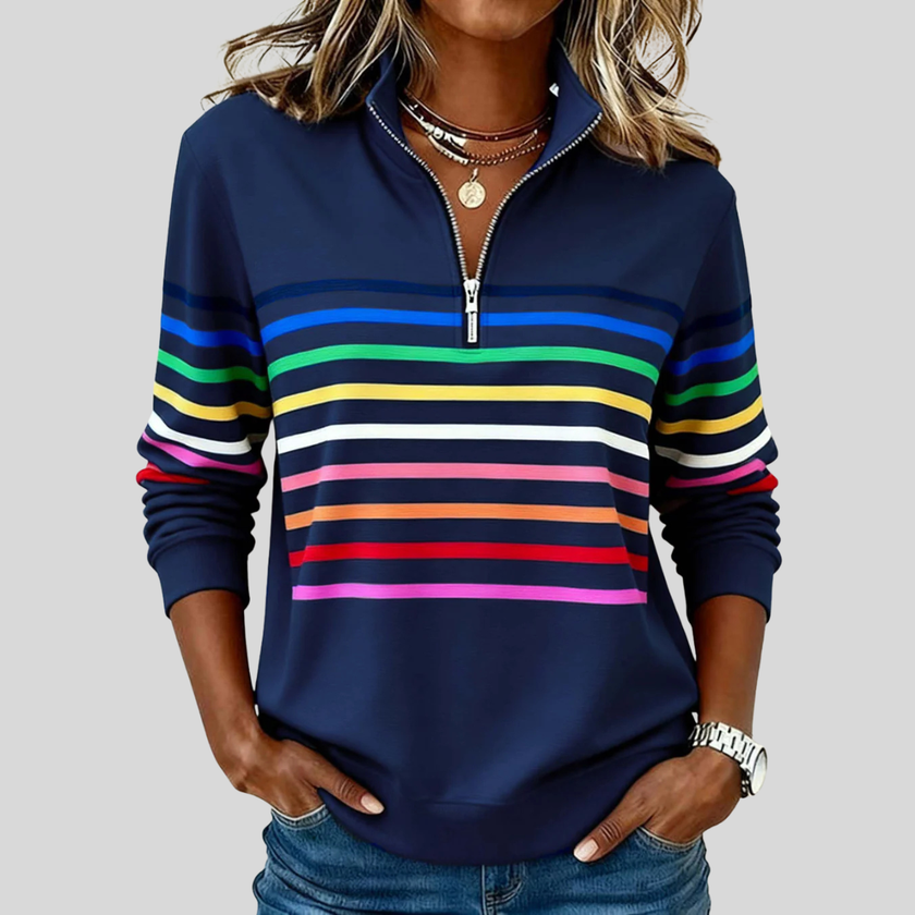 Prismette — Camisola às riscas com fecho curto
