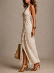 ALMA| Vestido midi com decote em V