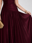 Vestido midi Lemar plissado sem mangas com decote em V