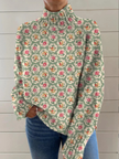 Etta — Camisola de gola subida com padrão floral