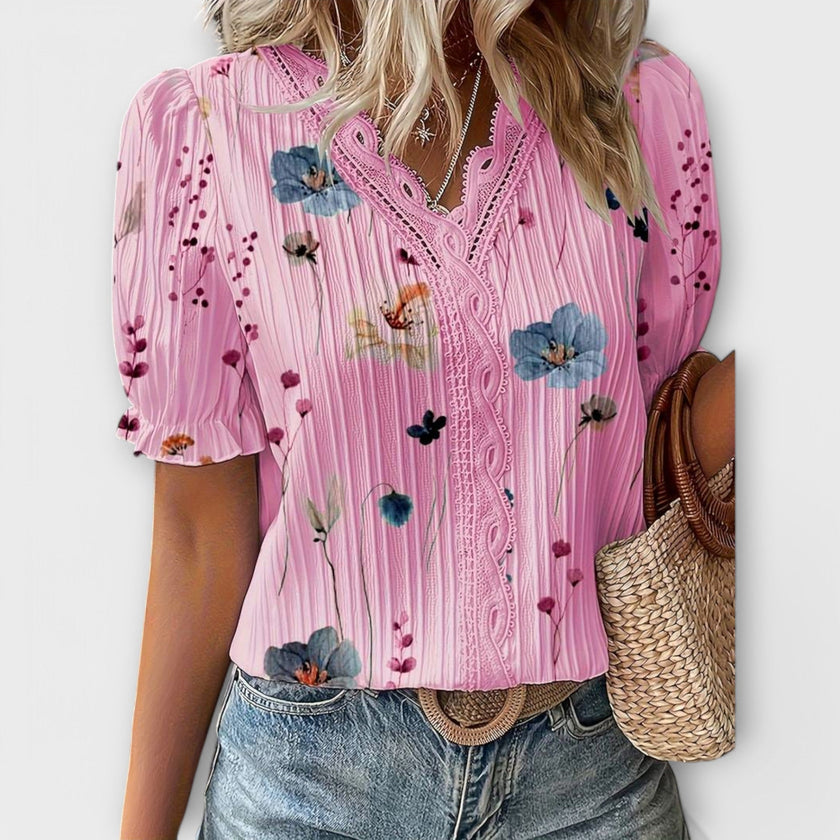 Blusa com decote em V feminino