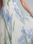 Vestido midi Ophelia floral sem mangas com decote quadrado