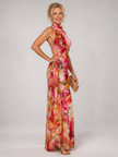 Vestido maxi Elisabetta floral com decote halter
