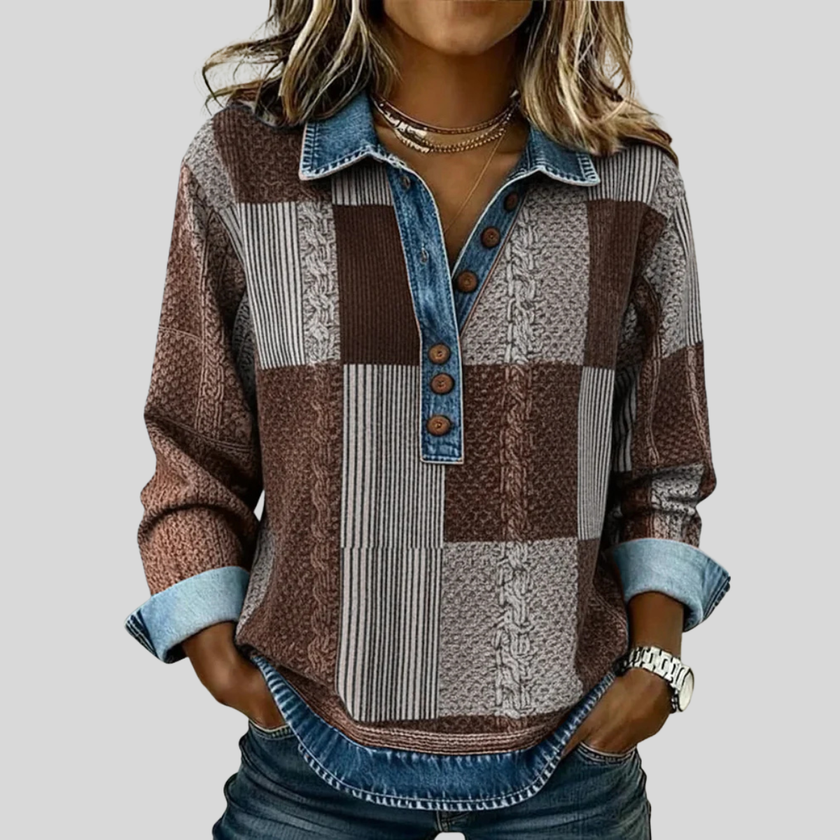 Meridell — Camisola em blocos de cor com padrão