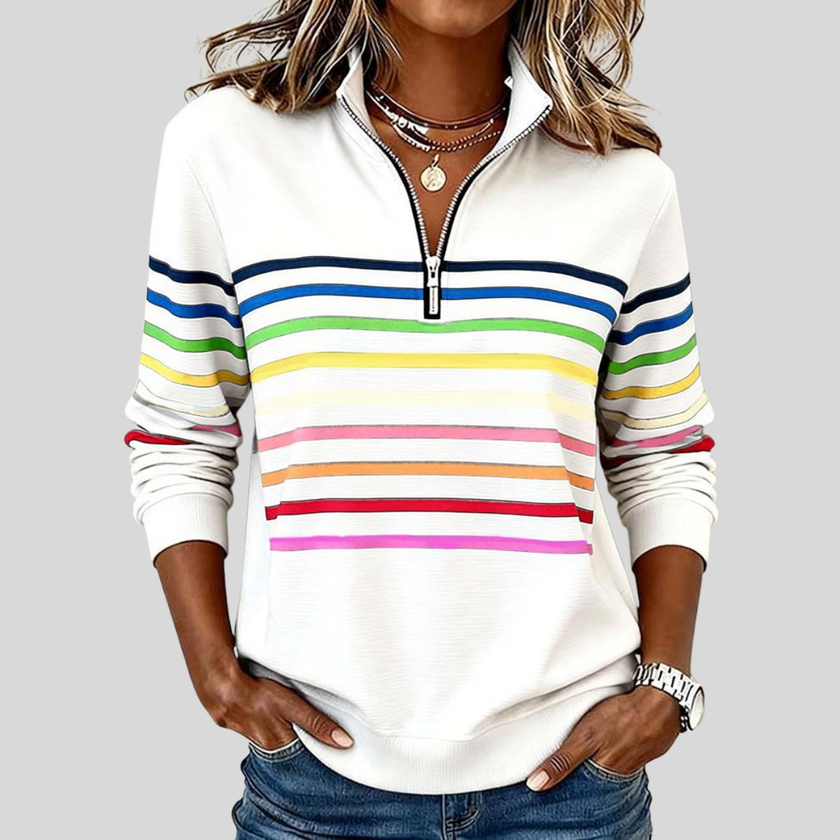 Prismette — Camisola às riscas com fecho curto