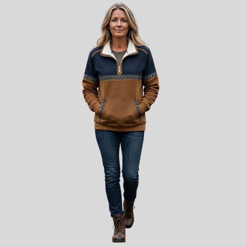 Alvette — Camisola de gola subida com meio fecho