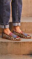 Zelda - Mocassim de Leopardo com Franja e Tira Frontal