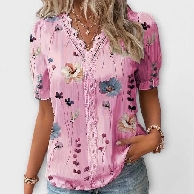 Blusa com decote em V feminino