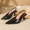 Mara – Sapatos slingback com textura serpente