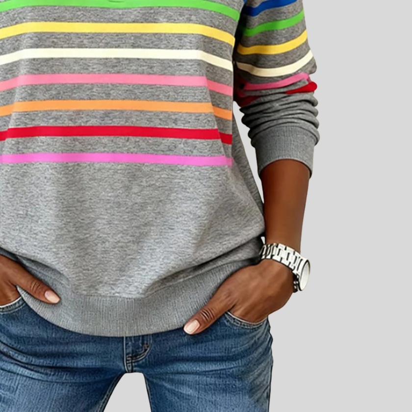 Prismette — Camisola às riscas com fecho curto