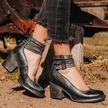 Sapatos de salto alto com tiras múltiplas e sola grossa feminino
