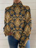 Pauline — Camisola de gola subida com padrão ornamental