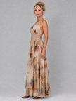 Vestido maxi Elavenue halter com cintura em renda