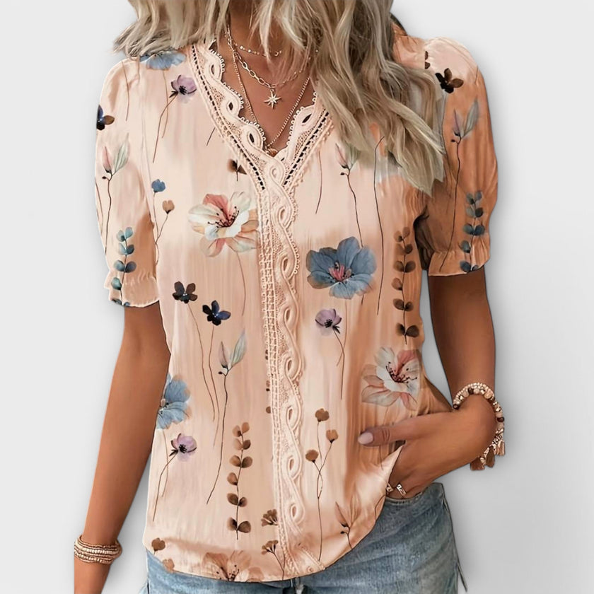 Blusa com decote em V feminino