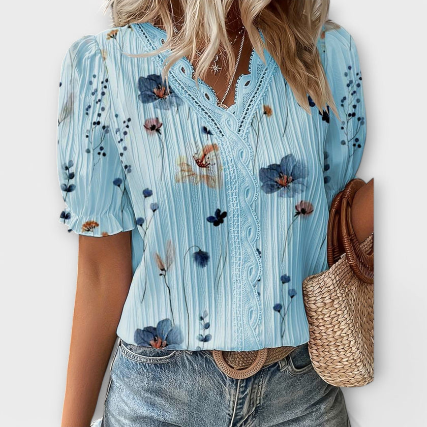 Blusa com decote em V feminino