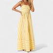 Vestido comprido às riscas feminino