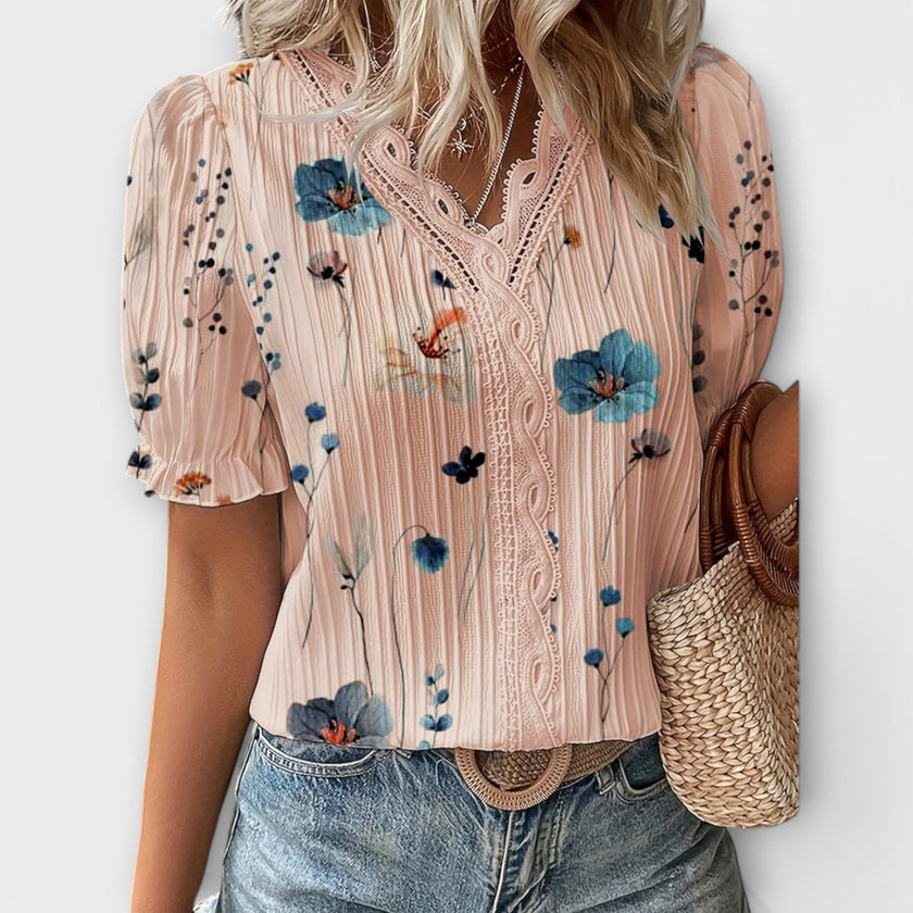 Blusa com decote em V feminino