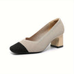 Mirela – Sapatos de salto bloco com linhas minimalistas