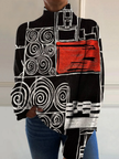 Romy — Camisola de gola subida com padrão abstrato